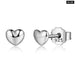 925 Sterling Silver Petite Plain Hearts Stud Earrings