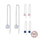 925 Sterling Silver Pink Blue Zircon Drop Dangle Ear