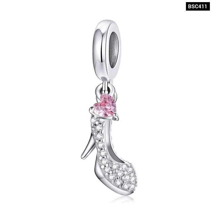 925 Sterling Silver Pink Lady Series Butterfly Hanging Bead