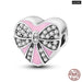 925 Sterling Silver Pink Series Heart Charms Beads Fit