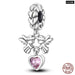 925 Sterling Silver Pink Series Heart Charms Beads Fit