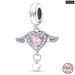 925 Sterling Silver Pink Series Heart Charms Beads Fit