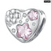 925 Sterling Silver Pink Zircon Love Bead Vine Hollow