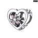 925 Sterling Silver Pink Zircon Love Bead Vine Hollow