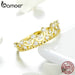 925 Sterling Silver Princess Crown Gold Colour Rings