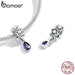 925 Sterling Silver Purple Shining Stone Collection Charms