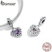 925 Sterling Silver Purple Shining Stone Collection Charms