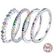 925 Sterling Silver Rainbow Cz Simple Fashion Finger Ring