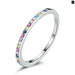 925 Sterling Silver Rainbow Cz Simple Fashion Finger Ring