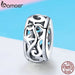 925 Sterling Silver Retro Curling Grass Pattern Beads Fit