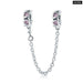 925 Sterling Silver Rose Flower Garland Safety Chain Pink