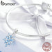 925 Sterling Silver Round Beads Snowflake Charms Pendant