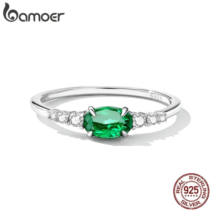 925 Sterling Silver Simple Gemstone Ring For Women