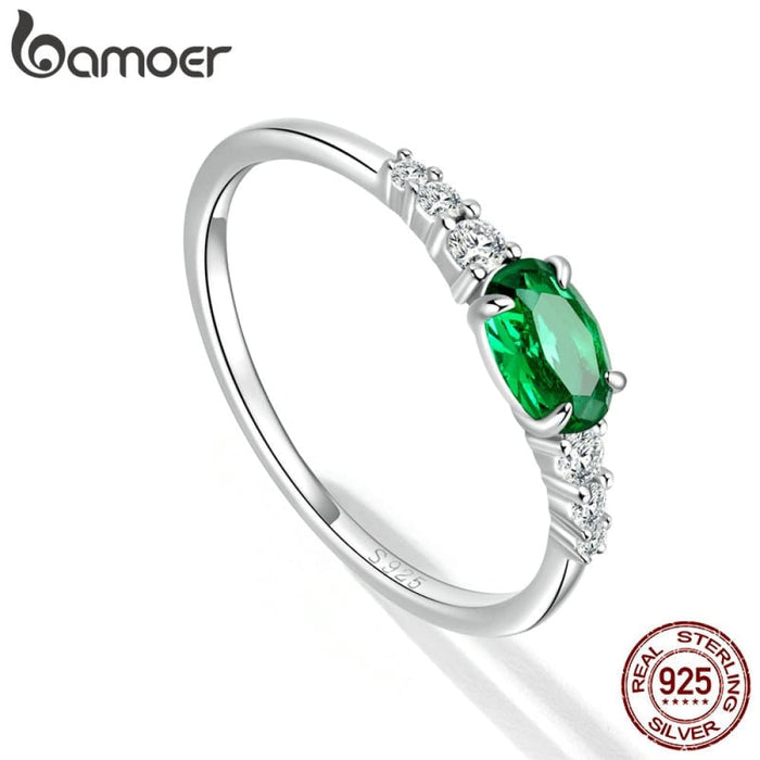 925 Sterling Silver Simple Gemstone Ring For Women