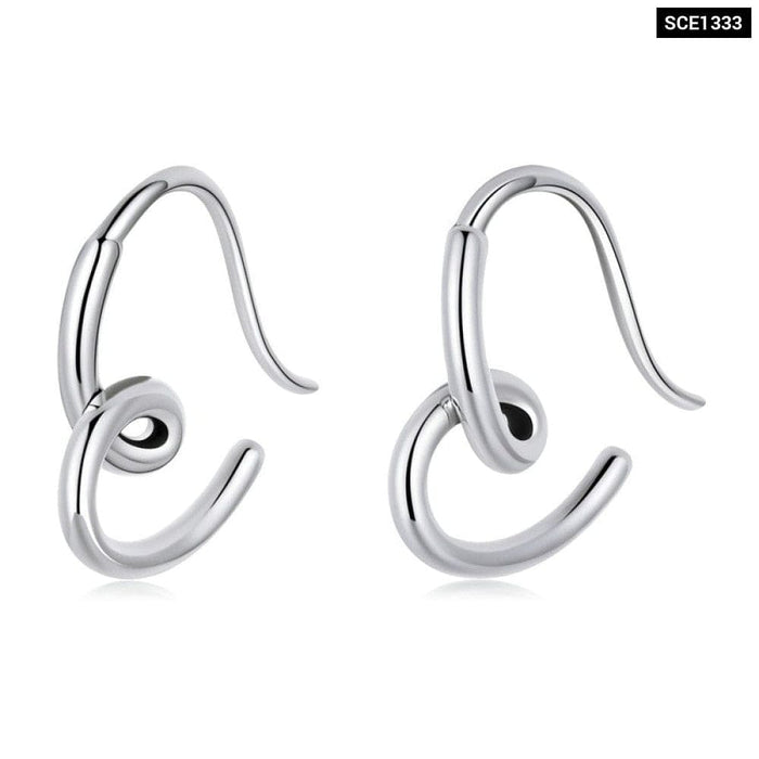 925 Sterling Silver Simple Heart Women Ear Studs Tiny Stud