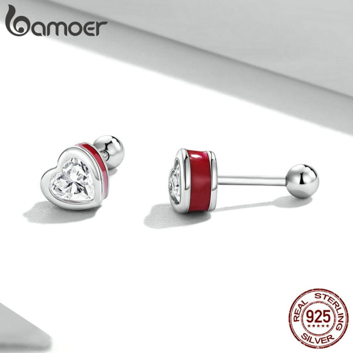 925 Sterling Silver Simple Love Earrings For Women