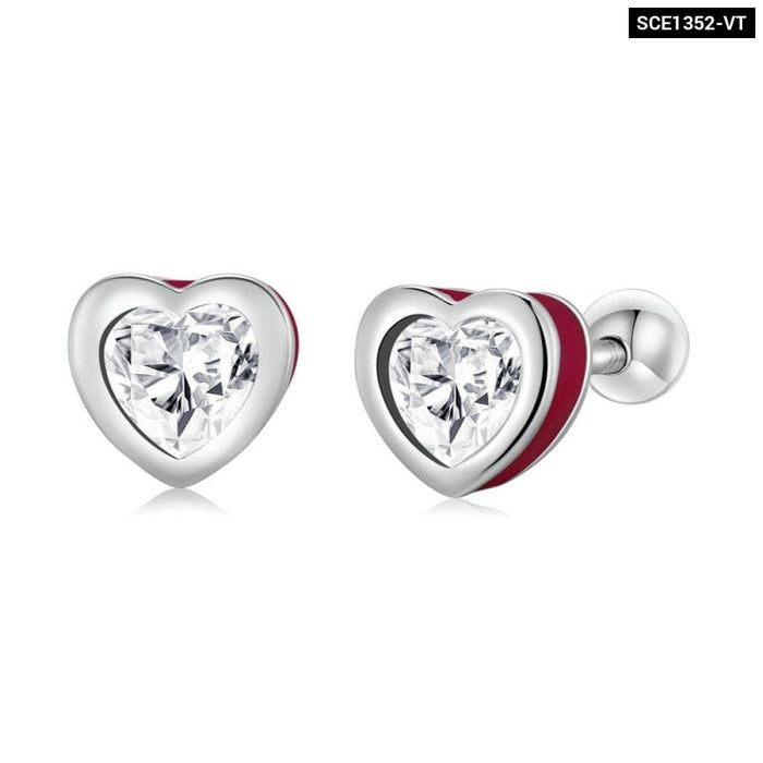 925 Sterling Silver Simple Love Earrings For Women