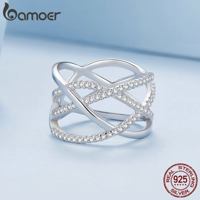 925 Sterling Silver Simple Samsara Finger Ring Geometric