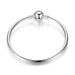 925 Sterling Silver Snake Chai Charm Bead Bangle & Bracelet