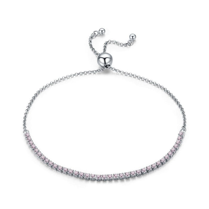 925 Sterling Silver Sparkling Strand Bracelet For Women