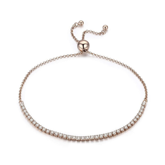 925 Sterling Silver Sparkling Strand Bracelet For Women