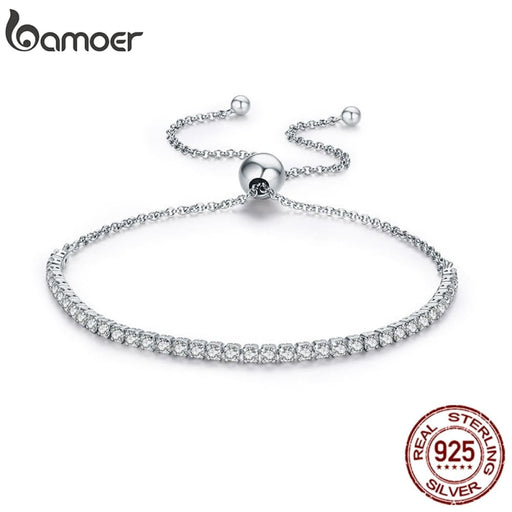 925 Sterling Silver Sparkling Strand Bracelet For Women