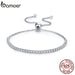 925 Sterling Silver Sparkling Strand Bracelet For Women