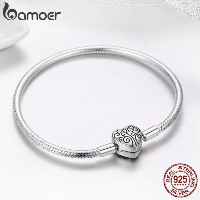 925 Sterling Silver Spring Tree Of Life Heart Shape Clasp