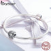 925 Sterling Silver Stackable Heart Beads Clear Cz Fit