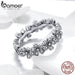 925 Sterling Silver Stacked Daisy Flower Finger Ring Floral