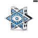 925 Sterling Silver Star Charms Beads Shiny Blue Zircon