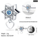 925 Sterling Silver Star Charms Beads Shiny Blue Zircon