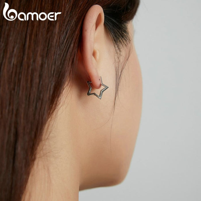 925 Sterling Silver Star Shape Ear Buckle Minimalist