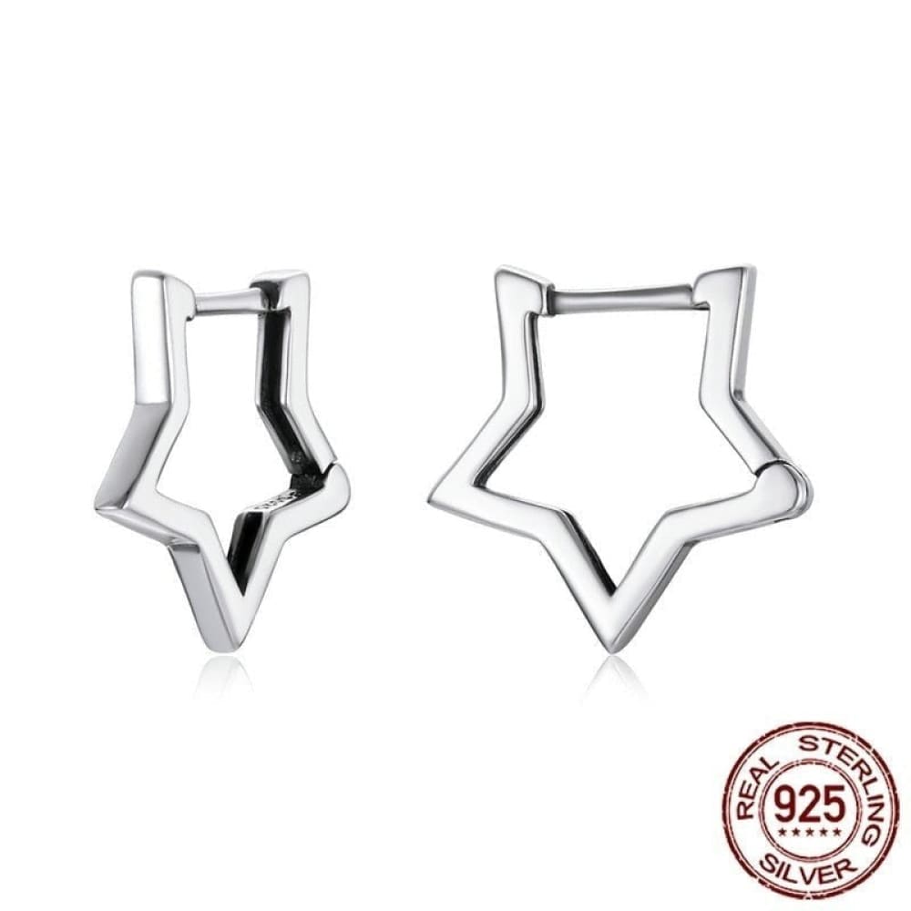 925 Sterling Silver Star Shape Ear Buckle Minimalist