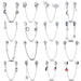 925 Sterling Silver Stars & Moon Sunflower Safety Chains