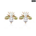 925 Sterling Silver Bee Story Clear Cz Exquisite Stud