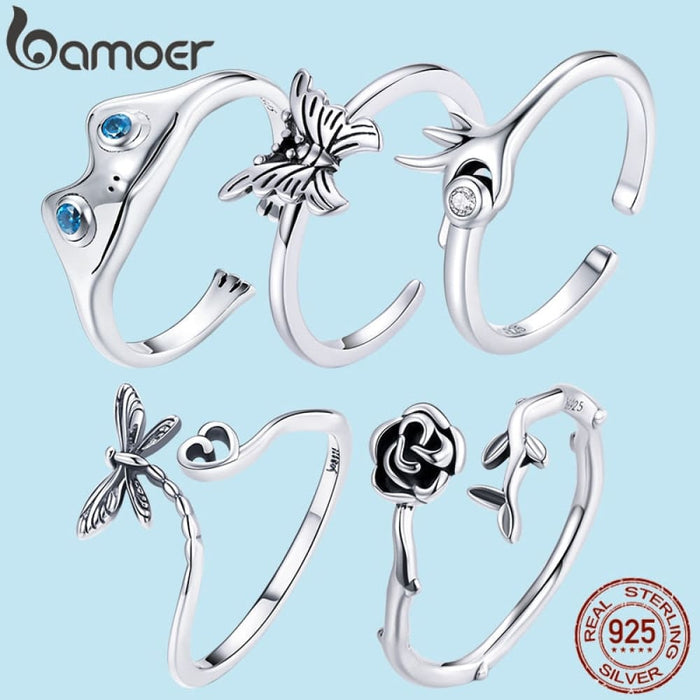 925 Sterling Silver Swallowtail Butterfly Ring Frog