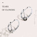 925 Sterling Silver Tears Of Flowers Dangle Open Finger