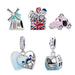 925 Sterling Silver Travel London Charm Pink Cable Car