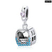 925 Sterling Silver Travel London Charm Pink Cable Car