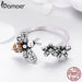 925 Sterling Silver Trendy Bee & Daisy Flower Finger Rings