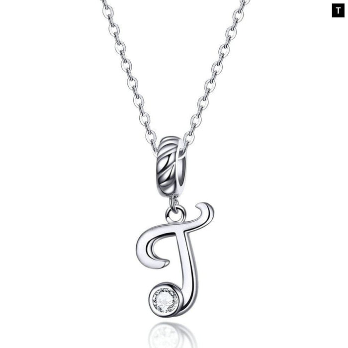 925 Sterling Silver Vintage Letter a To z Pendant Necklace