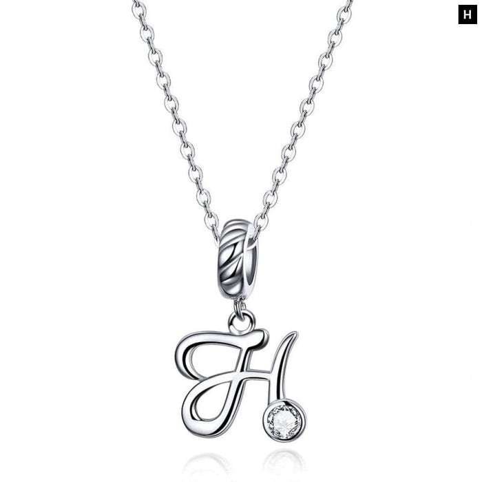 925 Sterling Silver Vintage Letter a To z Pendant Necklace