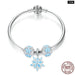 925 Sterling Silver Winter Snowflake Princess Bangle