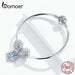 925 Sterling Silver Winter Snowflake Princess Bangle