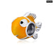 925 Sterling Silver Yellow Enamel Clownfish Metal Charm