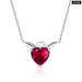 925 Sterling Silver Red Zircon Little Devil Necklace