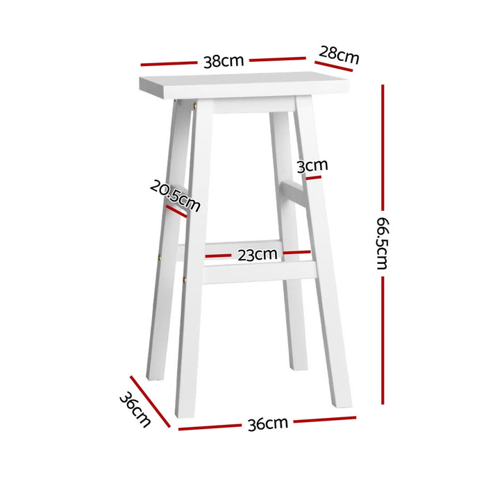 4X Bar Stools Kitchen Chairs Wooden White