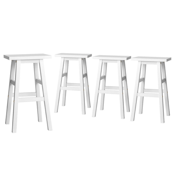 4X Bar Stools Kitchen Chairs Wooden White