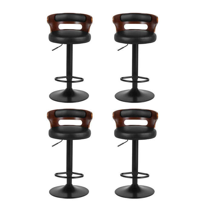 4X Bar Stools Gas Lift Faux Leather